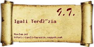 Igali Terézia névjegykártya